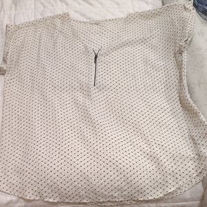 Maurices White Blouse with Black Dots